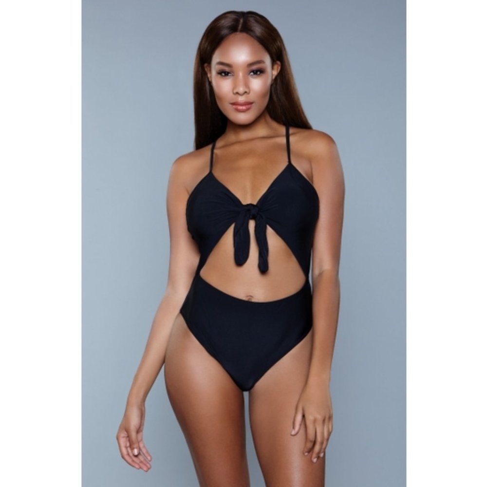 One Piece Cut-Out Tie Knot Swimsuit